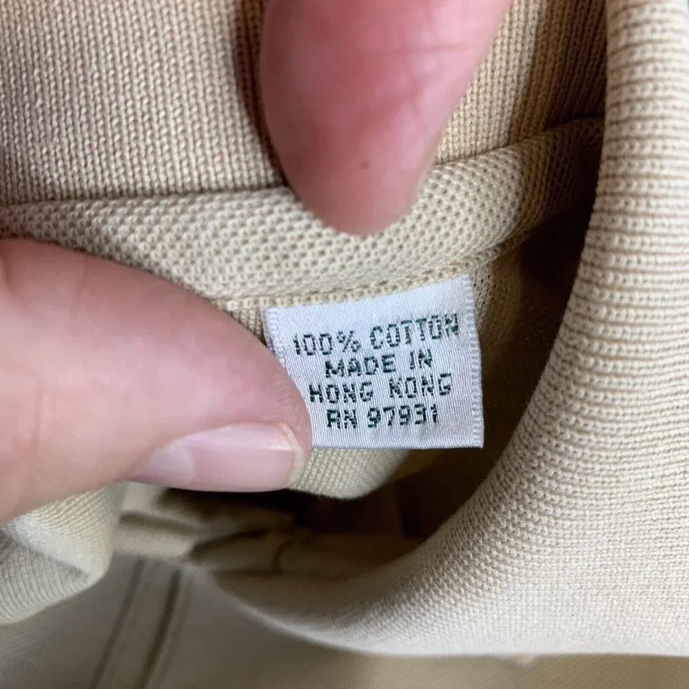 Augusta National Golf Shop 60's Two Ply  Mens Polo Shirt X Large Tan SS Collared - Picture 8 of 8